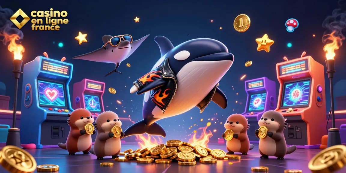 Jouez au casino en ligne France avec bonheur et bonus, orque, raie et loutres dorées.