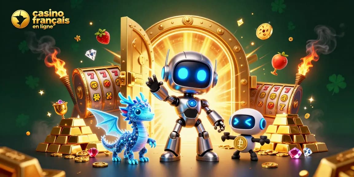 Jouez au casino français en ligne avec nos personnages 3D amusants et joyeuses scènes de jeux d'argent.
