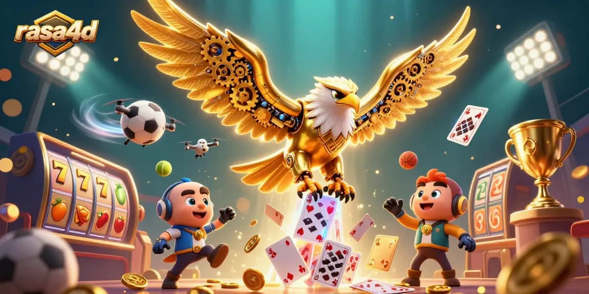 Rasa4d menang besar dengan permainan slot gacor dan simbol keberuntungan bersinar.