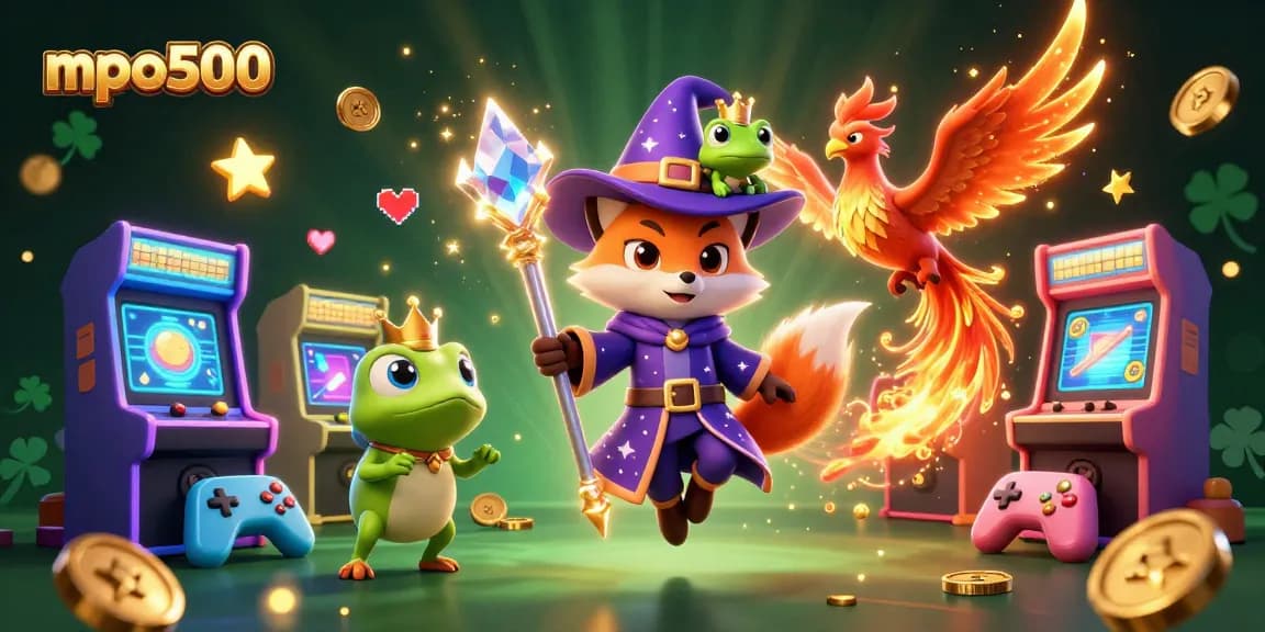 Play exciting games at mpo500 featuring a mystical wizard fox and his flaming phoenix companion.