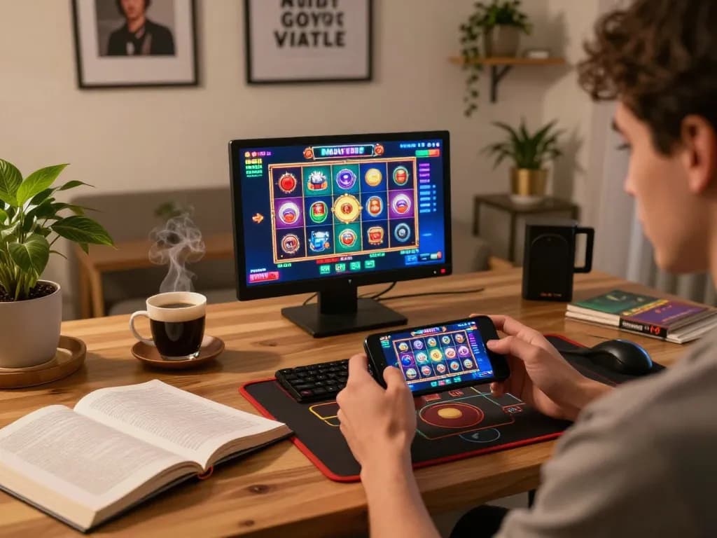 Player engaged in non gamstop casinos on mobile device with betting strategies nearby