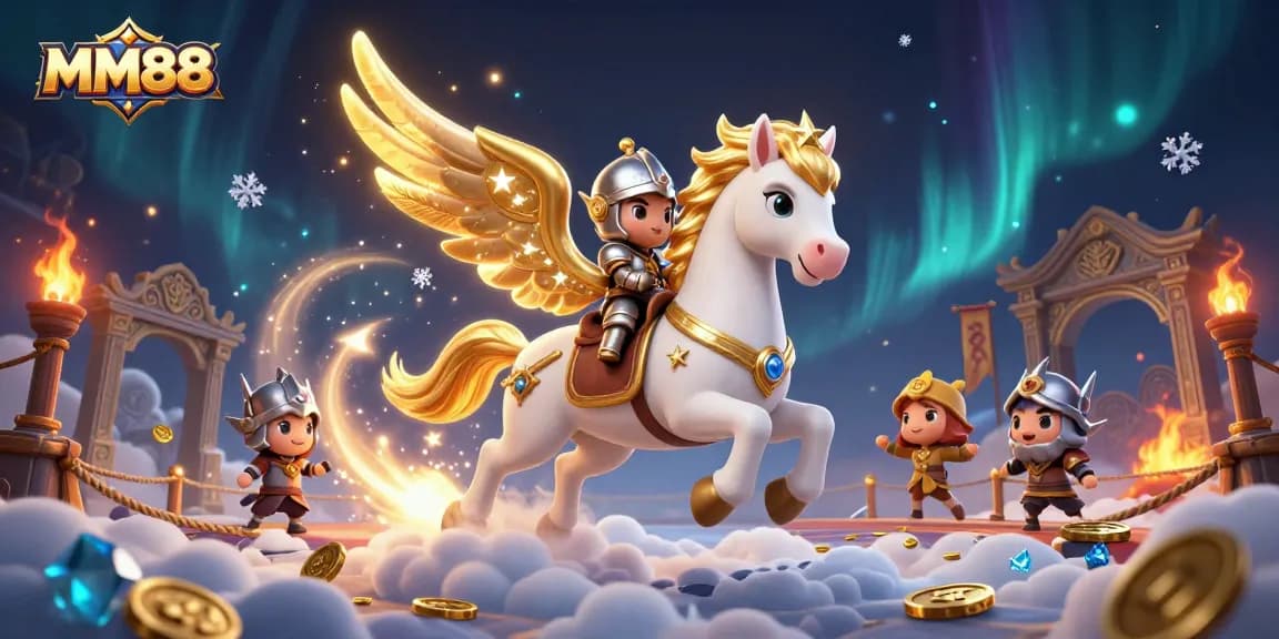 Experience thrilling gameplay with MM88 in an exciting 3D illustration of magical casino adventures.