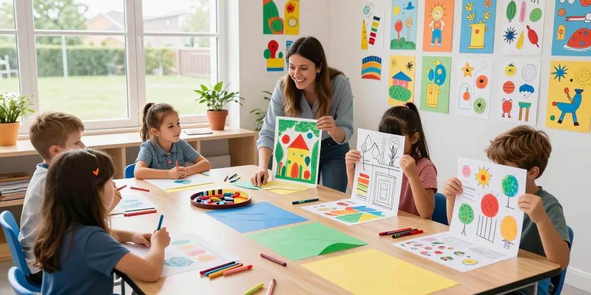 Students using Poster Printers for schools to create colorful educational materials in a bright classroom