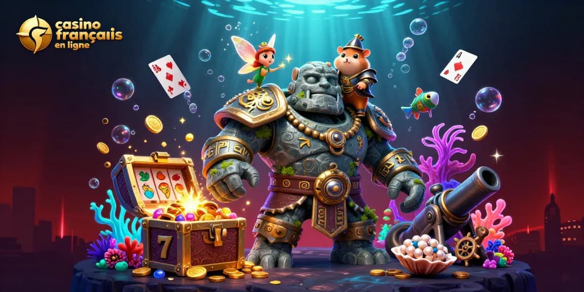 Jouer dans un casino français en ligne avec un golem magique, un hamster chevalier, et des trésors sous-marins