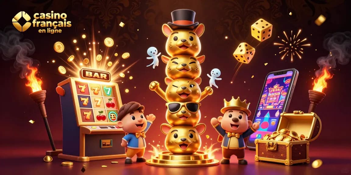 Jouez à des jeux captivants de casino francais en ligne avec ce totem amusant et une machine à sous éclatante.