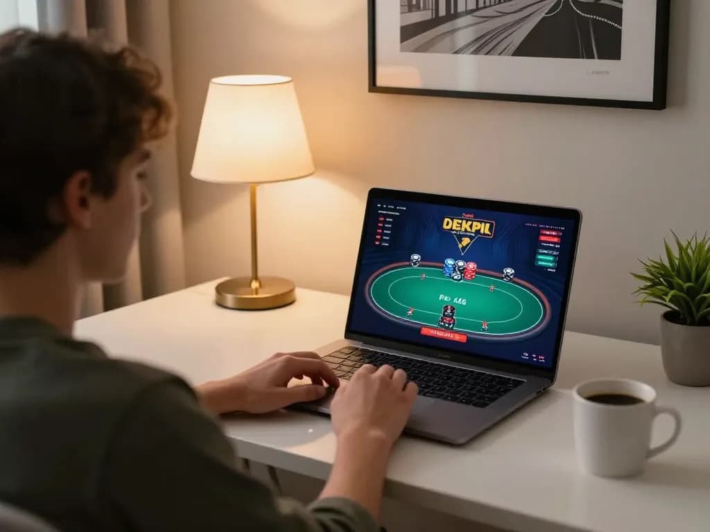 Player engaged in poker on KKWIN, showcasing a cozy and strategic online gaming environment.