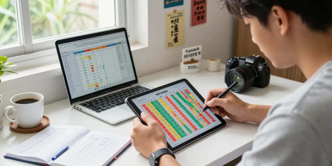 Analisis angka untung dalam togel dengan grafik dan catatan di meja kerja.