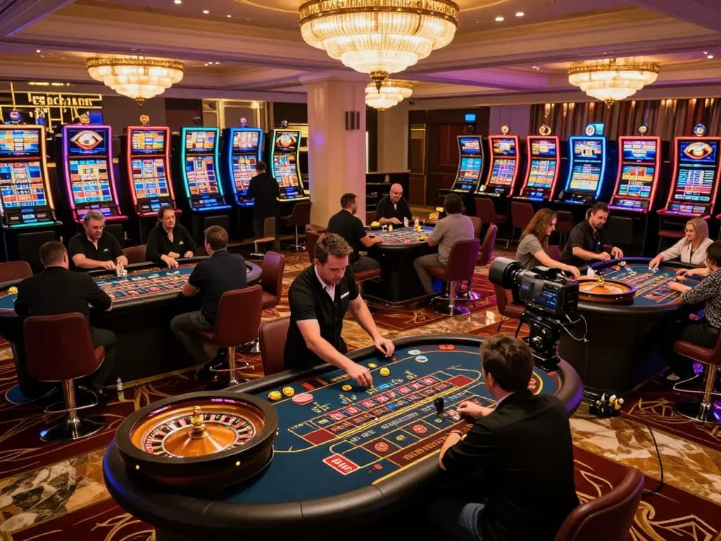 Engaged players placing bets at roulette tables, showcasing the excitement of giường bệnh nhân gaming