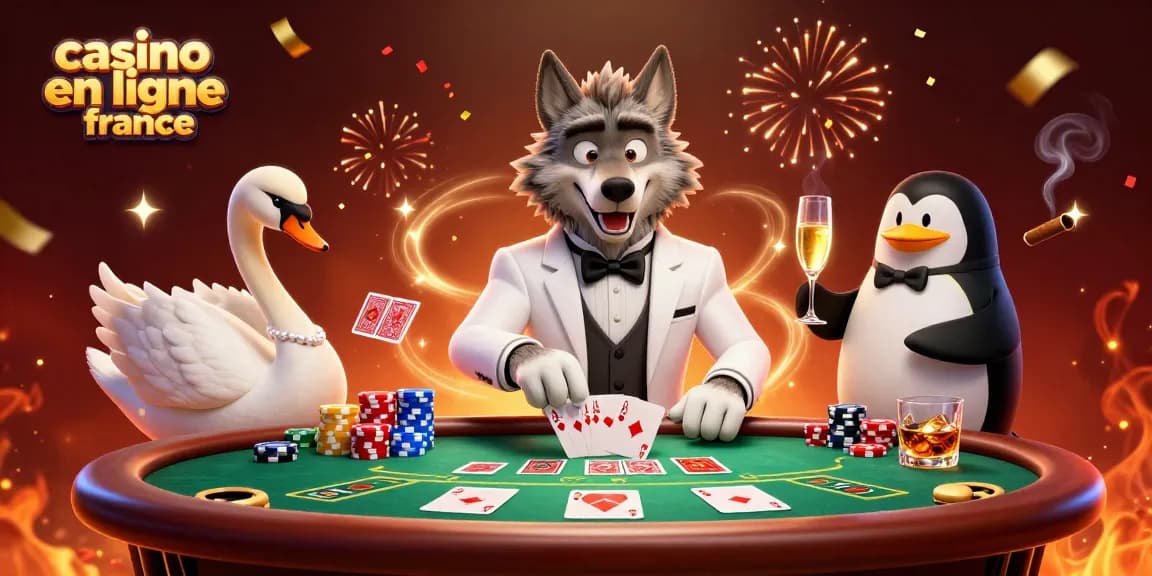 Découvrez le jeu captivant sur casino en ligne France avec une illustration animée de personnages élégants.