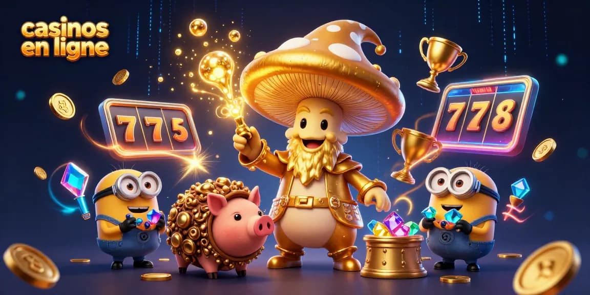 Jouez aux casinos en ligne avec des personnages magiques entourés de jackpots et de trésors scintillants.