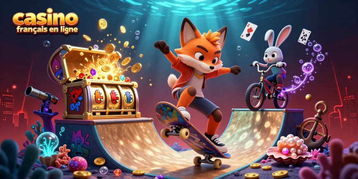 Gagnez avec un casino français en ligne grâce à l'animation dynamique d'un renard et un lapin.