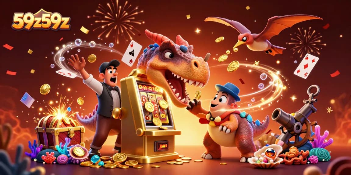 59z59z fatura jackpots com dinossauros em um cassino subaquático vibrante.