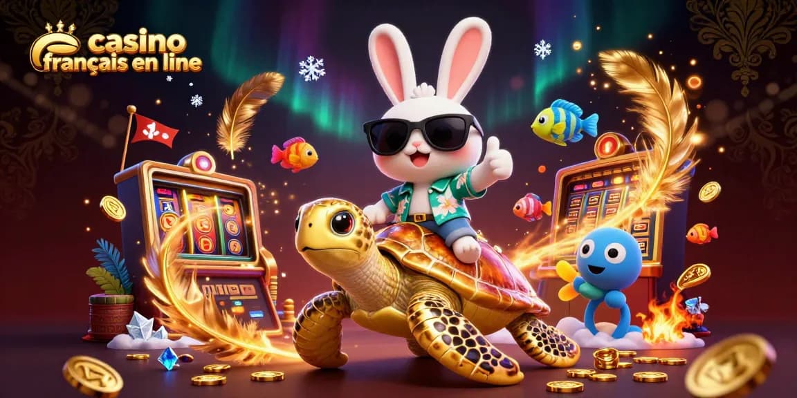 Visitez le casino français en ligne et découvrez la chance avec un adorable lapin et une tortue dorée.