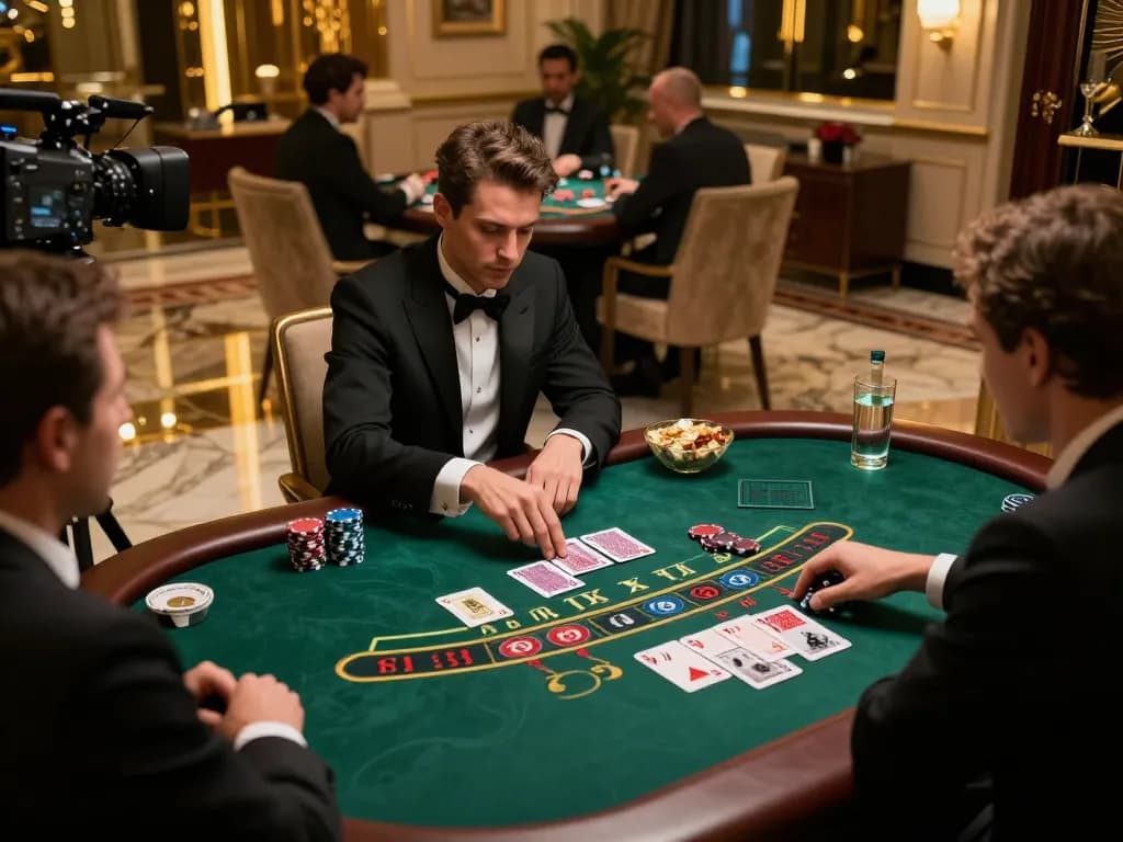 Enhance your winning strategy with 9BET at a luxurious blackjack table during high-stakes action.