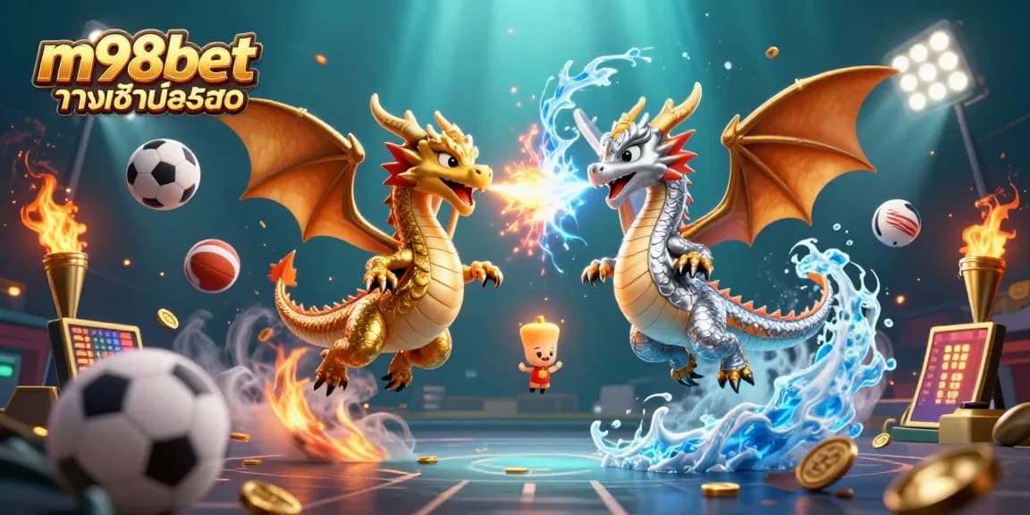 เล่น m98bet ทางเข้ามือถือ ด้วยภาพการ์ตูน 3D ของมังกรและลูกบอลกีฬาที่เต็มไปด้วยการเคลื่อนไหว