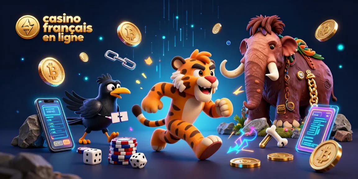 Jouez au casino francais en ligne avec des personnages 3D captivants dans une scène dynamique et colorée.