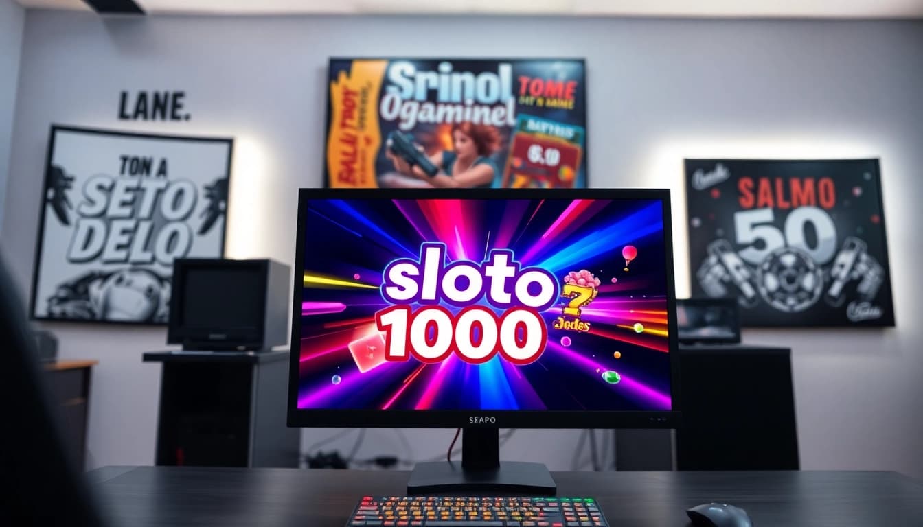 Menang dengan slot depo 1000 di latar belakang cerah dan mengasyikkan.