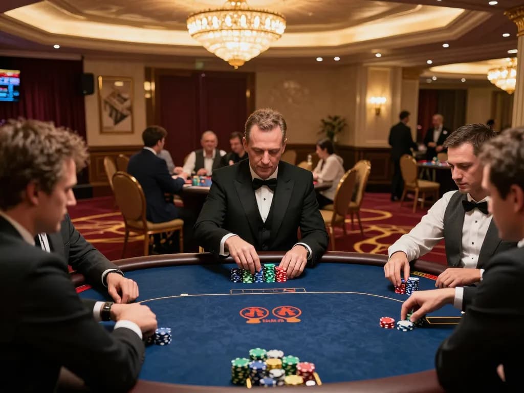 Casino esteri per italiani enjoying a high-stakes poker game with professional ambiance and vibrant atmosphere.