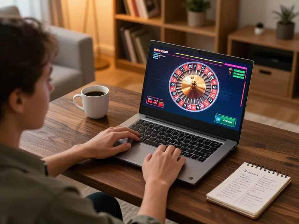 FAFA828 player spinning the roulette wheel at home while practicing responsible gaming strategies