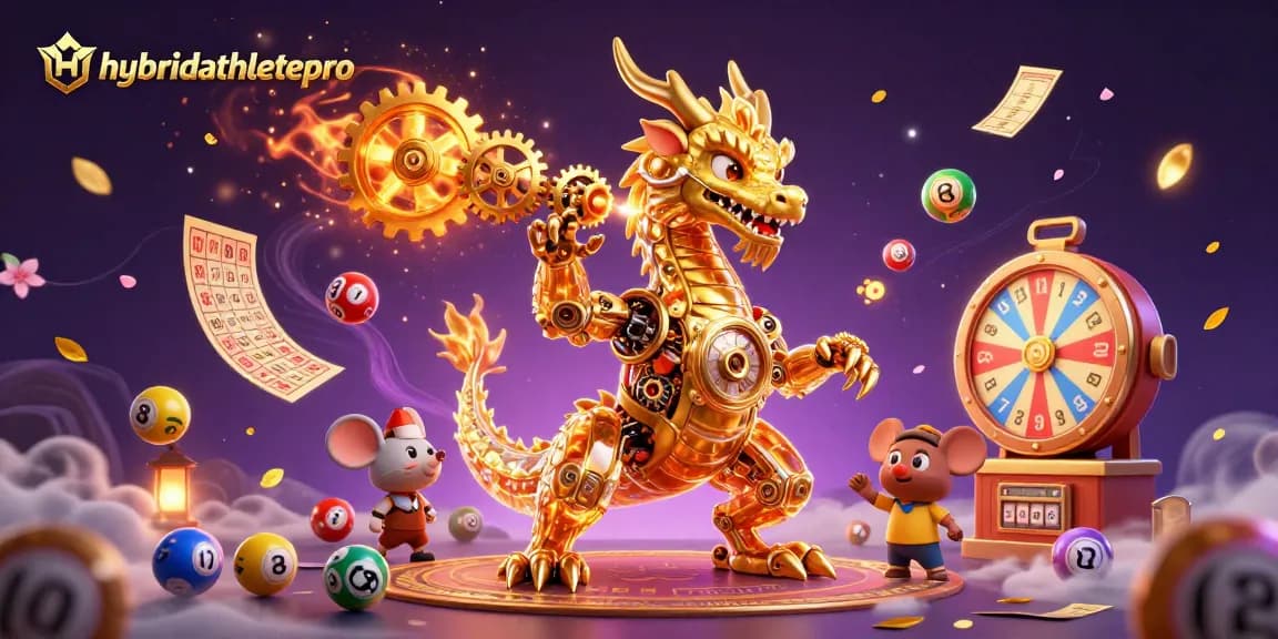 Win big with hybridathletepro in this dynamic lottery-themed 3D casino illustration featuring excitement.