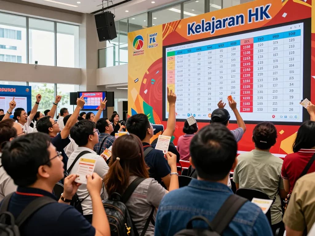 Excited players at Keluaran HK live draw showcasing winning numbers and vibrant atmosphere.