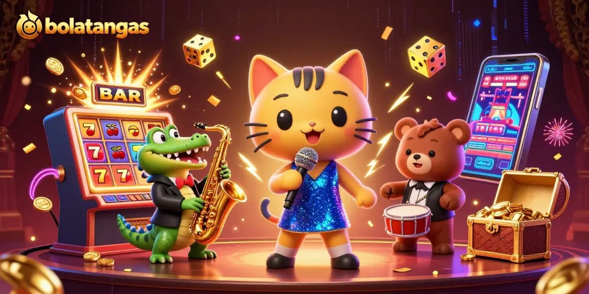 Experience exciting gameplay at bolatangkas with colorful slot machines, vibrant characters, and jackpots!