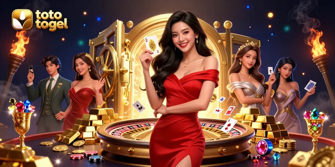 Coba keberuntungan Anda dengan toto togel saat seorang wanita Asia cantik mengungkap kemenangan di kasino yang meriah.