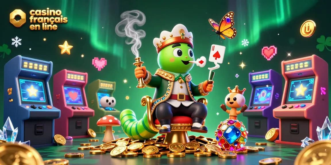 Une illustration captivante représentant un casino français en ligne avec un maître hookah et des éléments ludiques.