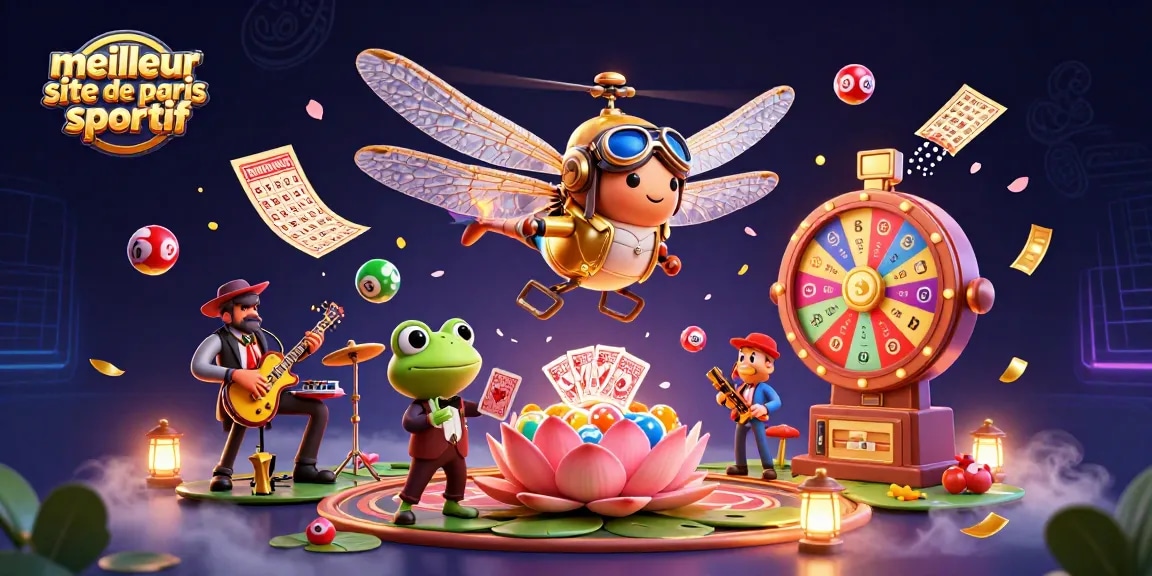 Pariez sur le meilleur site de paris sportif avec un pilote libellule et un croupier grenouille.