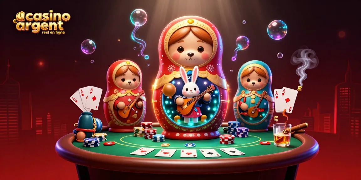Jouez sur casino argent réel en ligne avec des ours dans un casino vibrant et coloré.