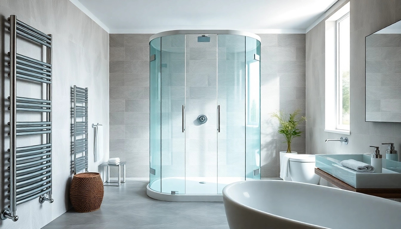 Sonni sanitär GmbH präsentiert elegante Badprodukte in einem modernen Badezimmer.