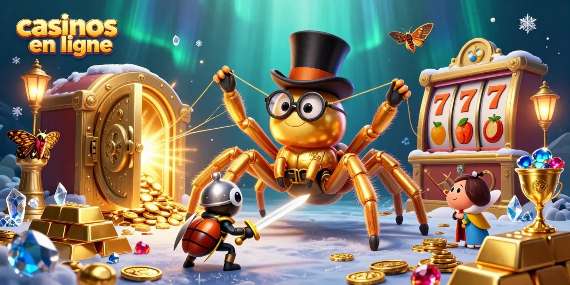 Jouez aux casinos en ligne avec des symboles de jeux captivants dans un illustratif 3D riche en détails.