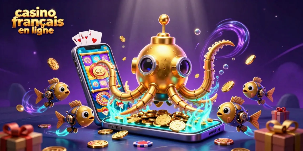 Plongée dans l'univers du casino français en ligne avec un kraken doré et des mécaniques de jeu captivantes.