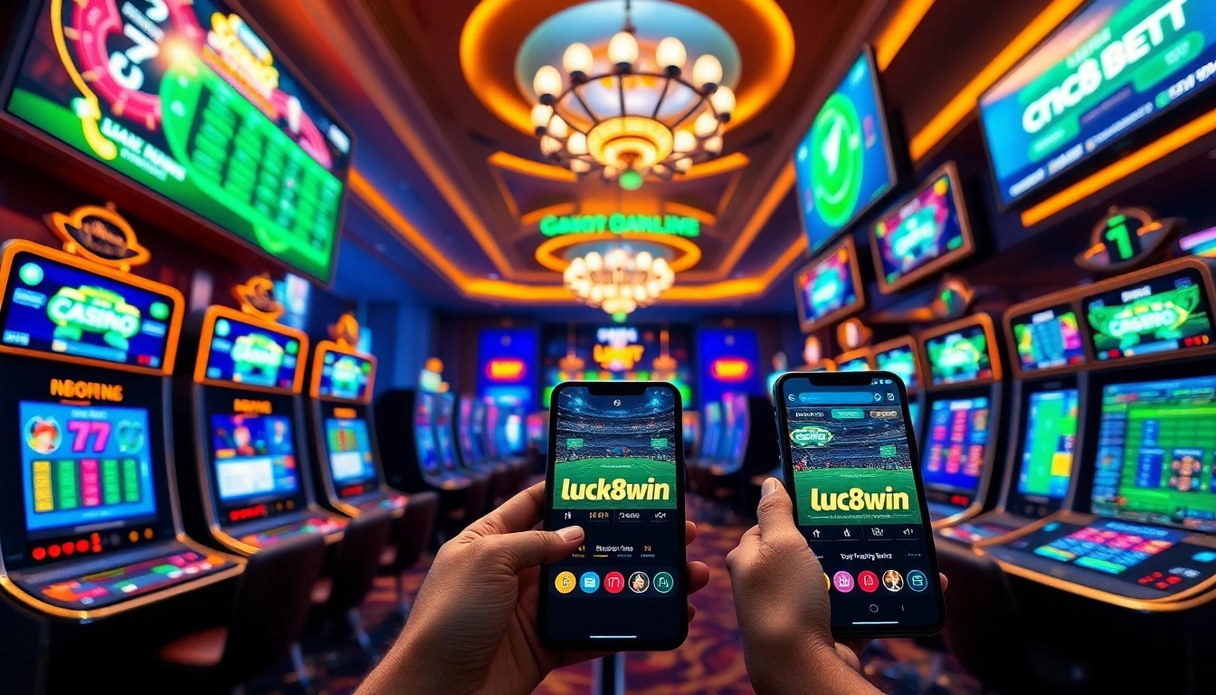 Interactive online betting interface featuring luck8win.live with vibrant casino games.