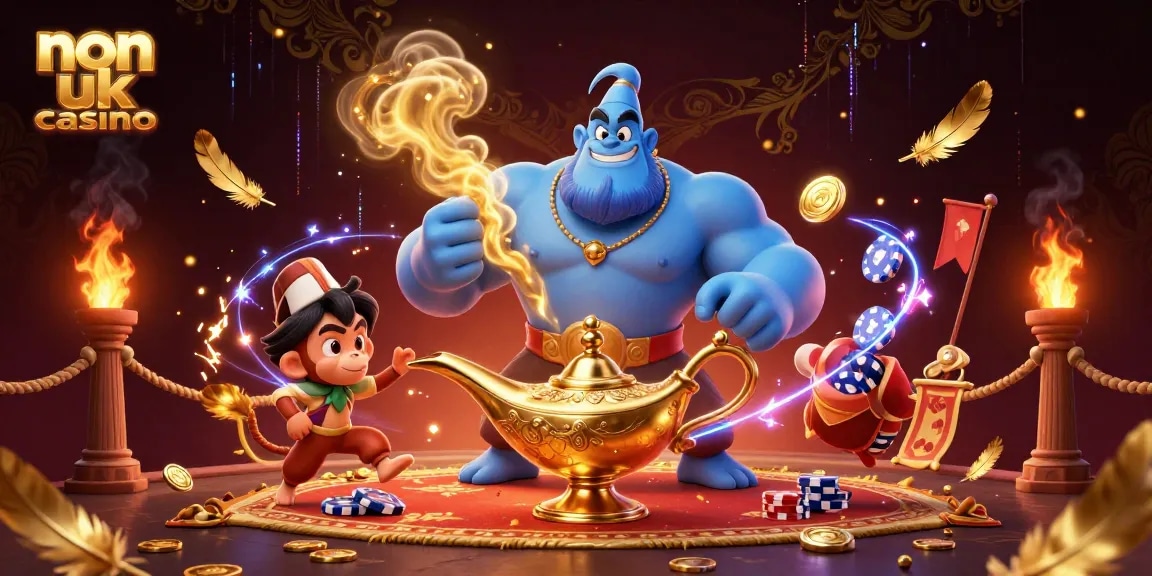 Win big at non uk casino with exciting characters, vibrant elements, and dynamic gaming atmosphere.