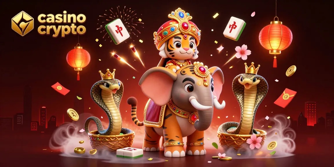 Découvrez un casino crypto moderne avec des personnages colorés jouant dans un monde de diamants et de symboles chanceux.