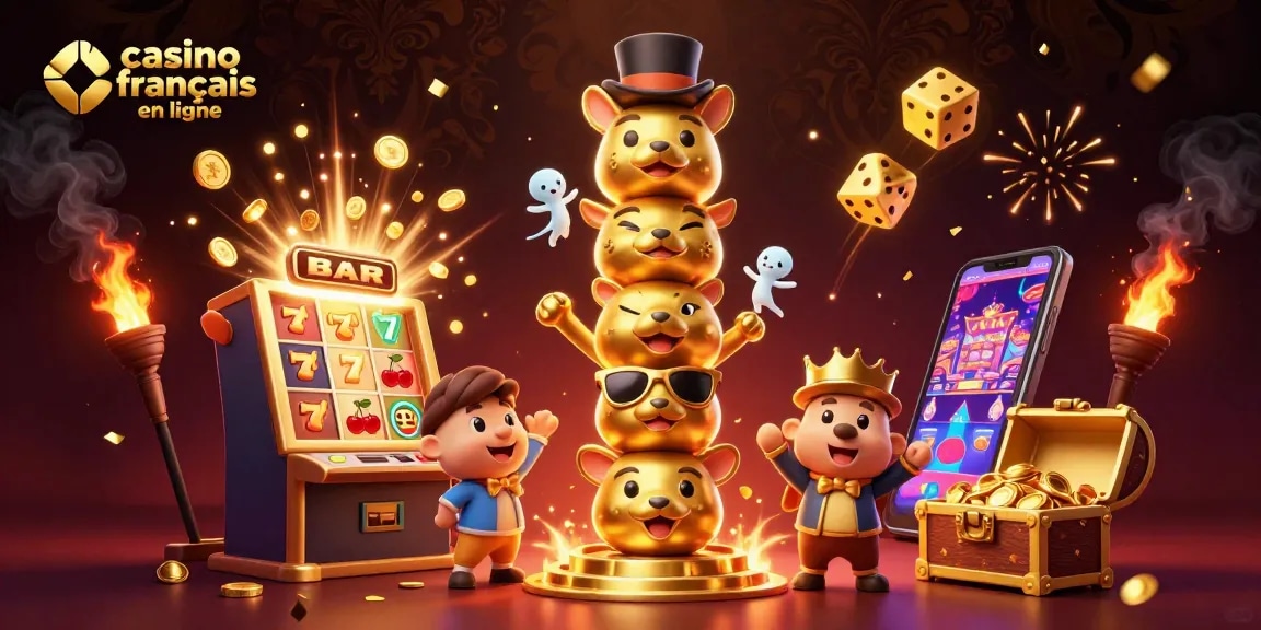 Jouez à des jeux captivants de casino francais en ligne avec ce totem amusant et une machine à sous éclatante.