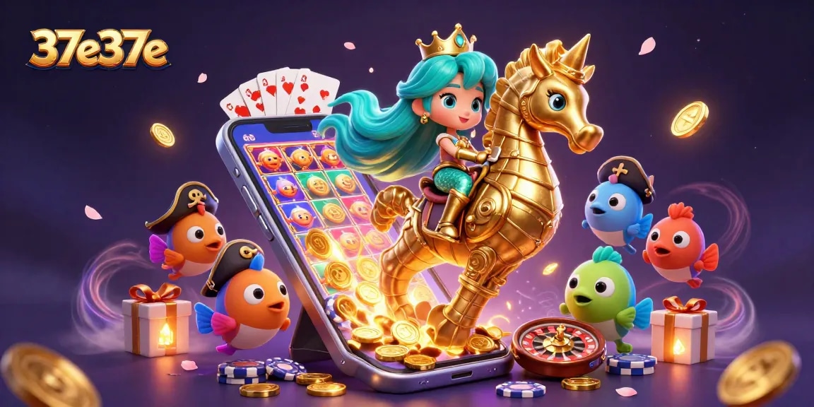 Engage in vibrant gameplay with 37e37e's enchanting mermaid princess and her giant seahorse companion.