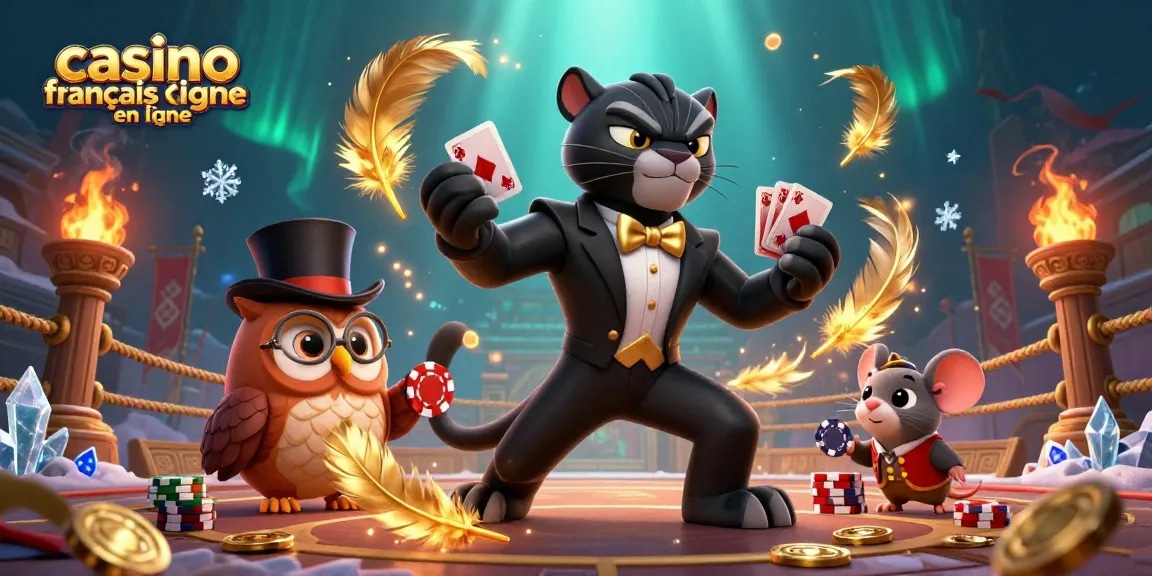 Jouer à un casino français en ligne avec une élégante panthère, une chouette et une souris porte-bonheur.