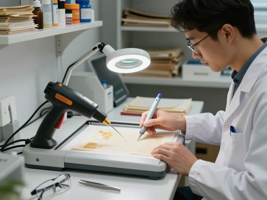 gỡ ép plastic hà nội with a technician using advanced restoration technology in a modern workshop