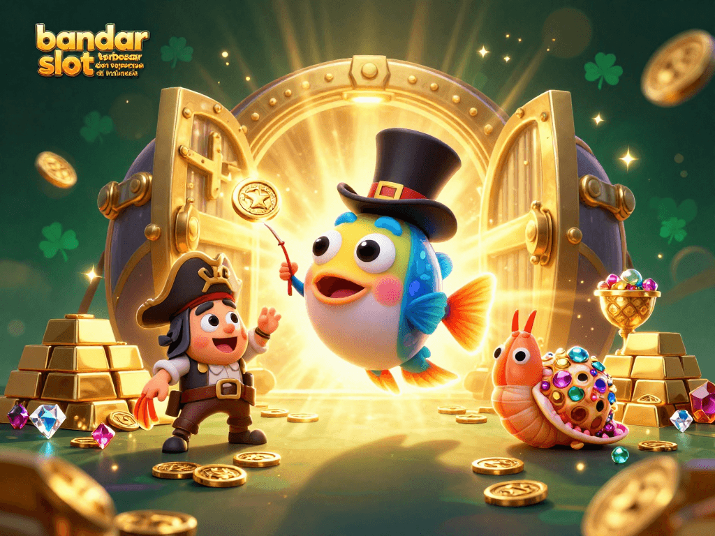 Mesin slot gila di bandar slot terbesar dan terpercaya di Indonesia dengan ikan pemandu yang bersinar menarik koin emas