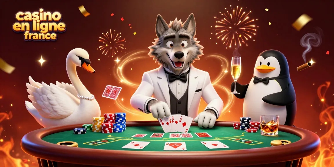 Découvrez le jeu captivant sur casino en ligne France avec une illustration animée de personnages élégants.