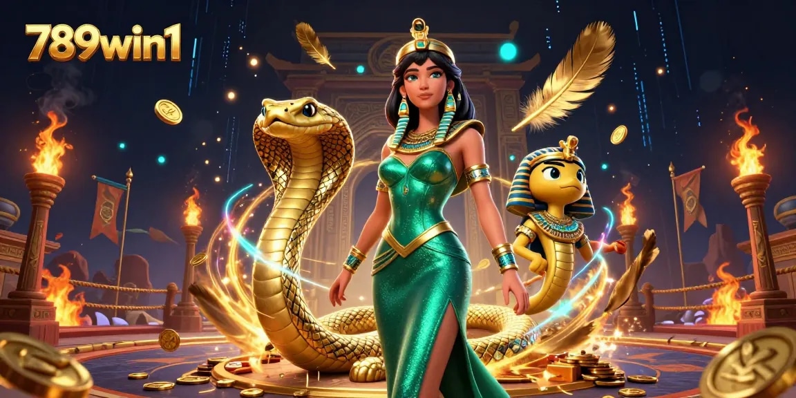 Engage in thrilling moments at 789win1, as you bet alongside a glamorous figure surrounded by gold coins.