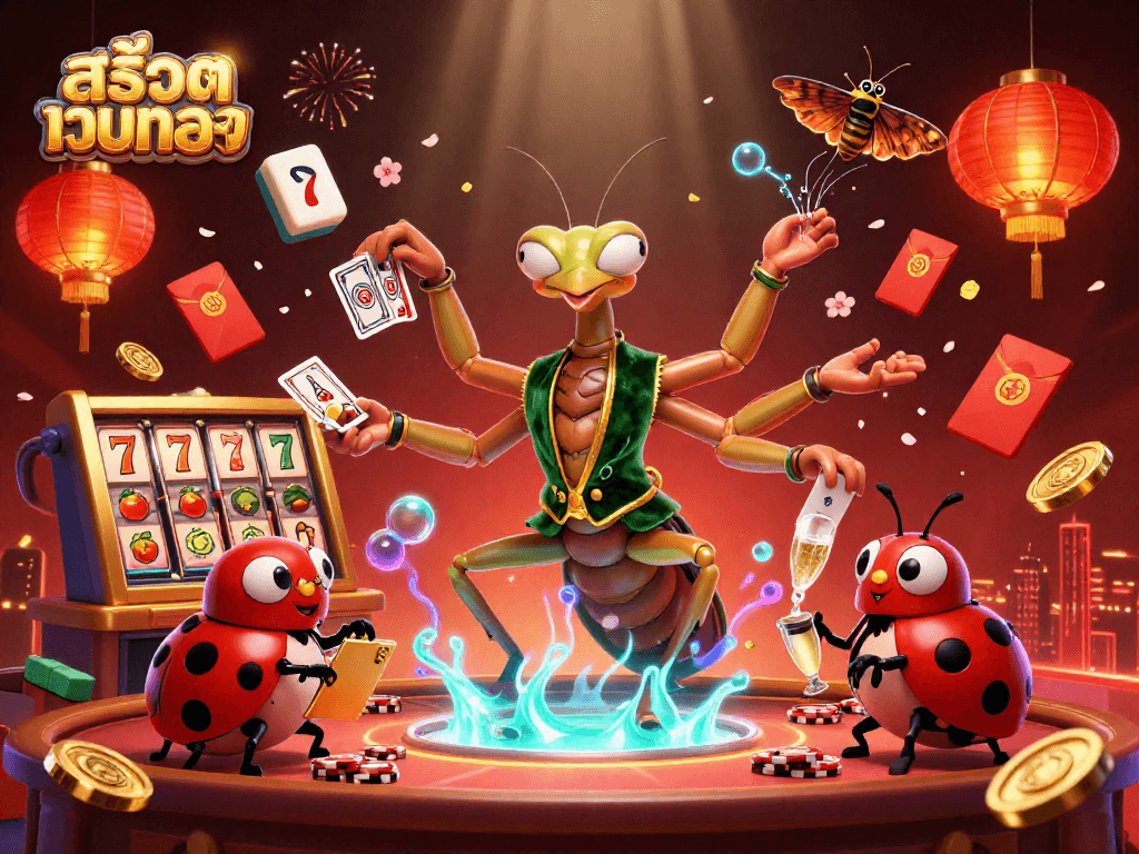 Experience thrilling gameplay with สล็อตเว็บตรง as the giant mantis card sharp spins jackpots and wins.