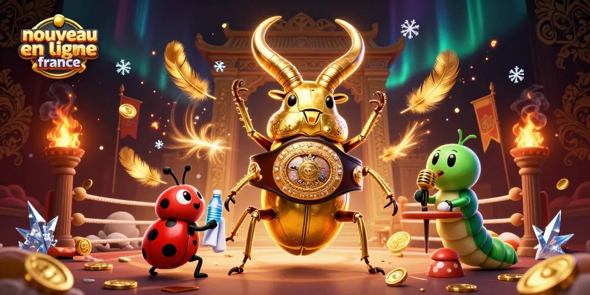 Découvrez un nouveau casino en ligne France avec un insecte géant et des éléments ludiques.