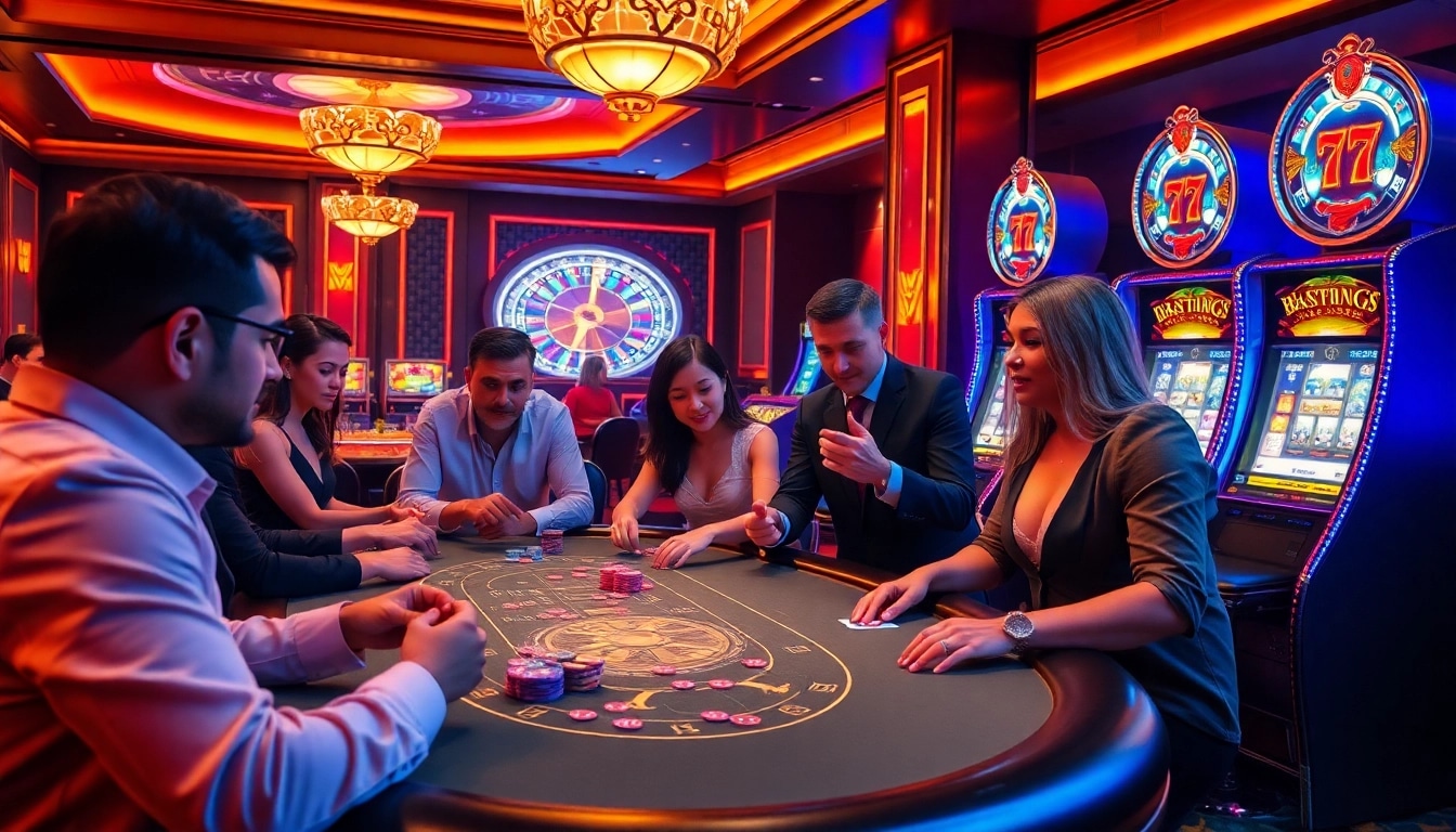 Experience the thrill of rebahin film in a vibrant casino atmosphere, where players enjoy engaging poker games and exciting slot machines.