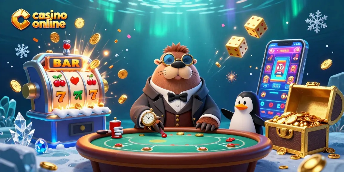 Experience thrilling games at this lively casino online scene with colorful characters and vibrant slots.