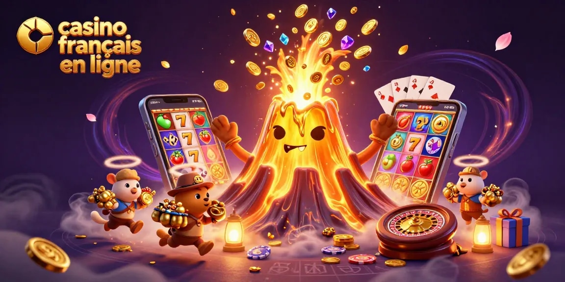 Profitez de l'excitation du casino français en ligne avec ce volcan doré vibrant et ses trésors.