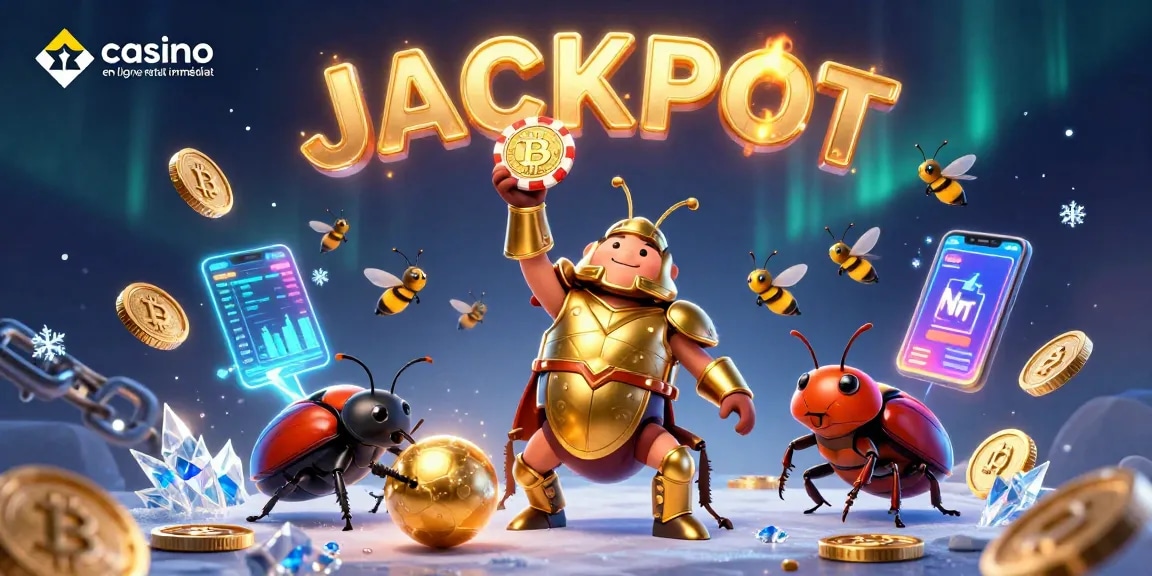 Gagnez rapidement avec le casino en ligne retrait immédiat, une illustration joyeuse et dynamique.