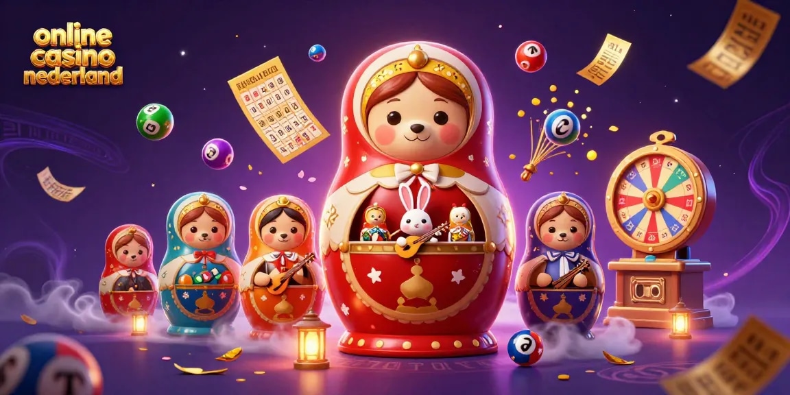 Experience the vibrant world of online casino nederland with colorful balls and festive casino characters.